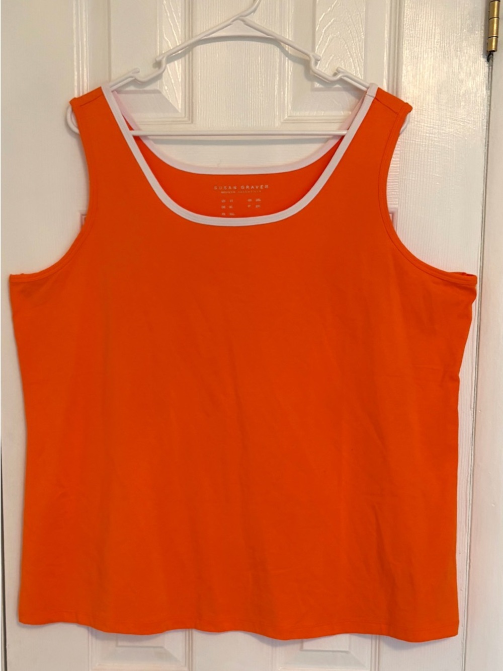 Susan Graver Sleeveless Orange Tank Top - Size 1X